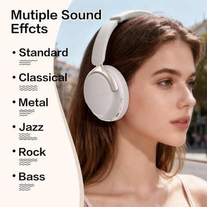 RORSOU Auriculares Bluetooth B8 sobre la oreja, 6 modos de música e...