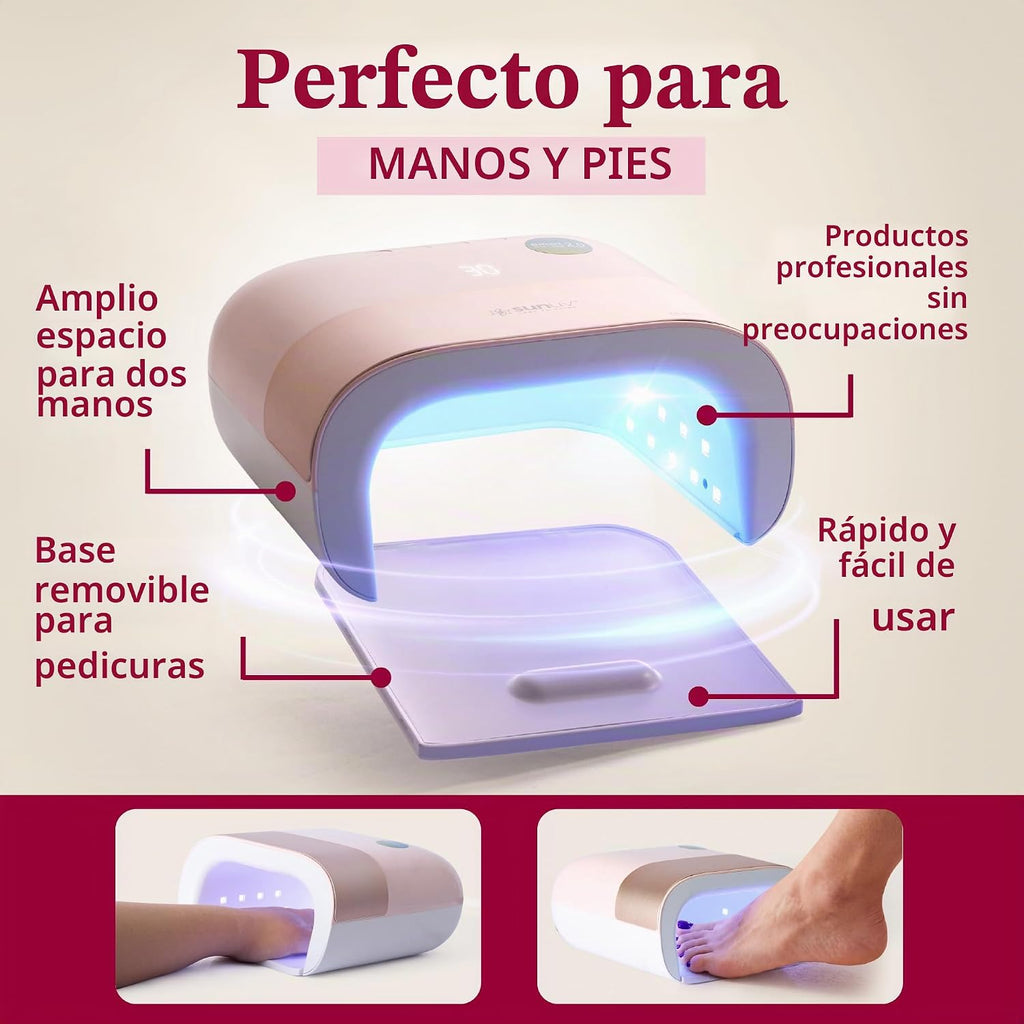 SUNUV Luz UV para uñas de gel, lámpara de gel UV LED profesional SU...