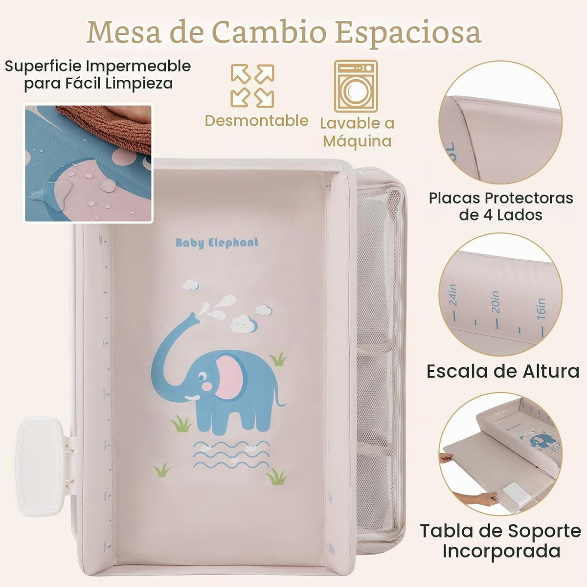 BABY JOY Cambiador portátil para bebé, estación de cambio de pañale...