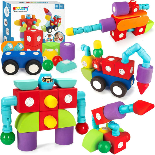 Hodurgyi 35 Piezas Bloques de Espuma Magnéticos para Niños, Bloques...