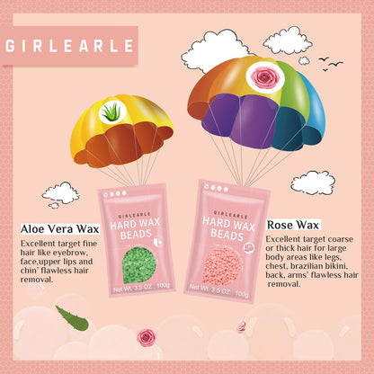 Kit de depilación para mujeres y hombres, GIRLEARLE calentador de c...