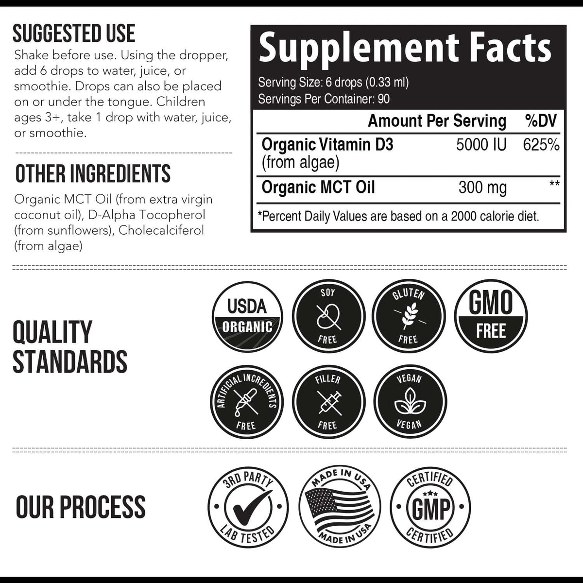 Planta-D3 Vitamina D3 Orgánica 5000 UI - Vegana, Líquido Sublingual...