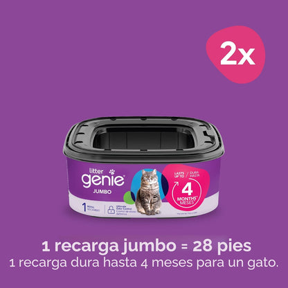Litter Genie Bolsas de repuesto | Paquete de 2 unidades jumbo, 56 p...