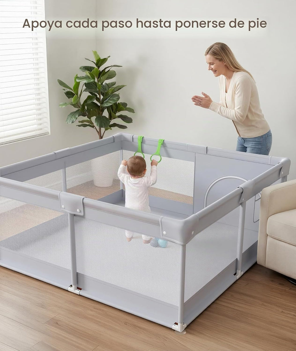 Fodoss Corralito para bebés, 47 × 47 pulgadas para bebés y niños pe...