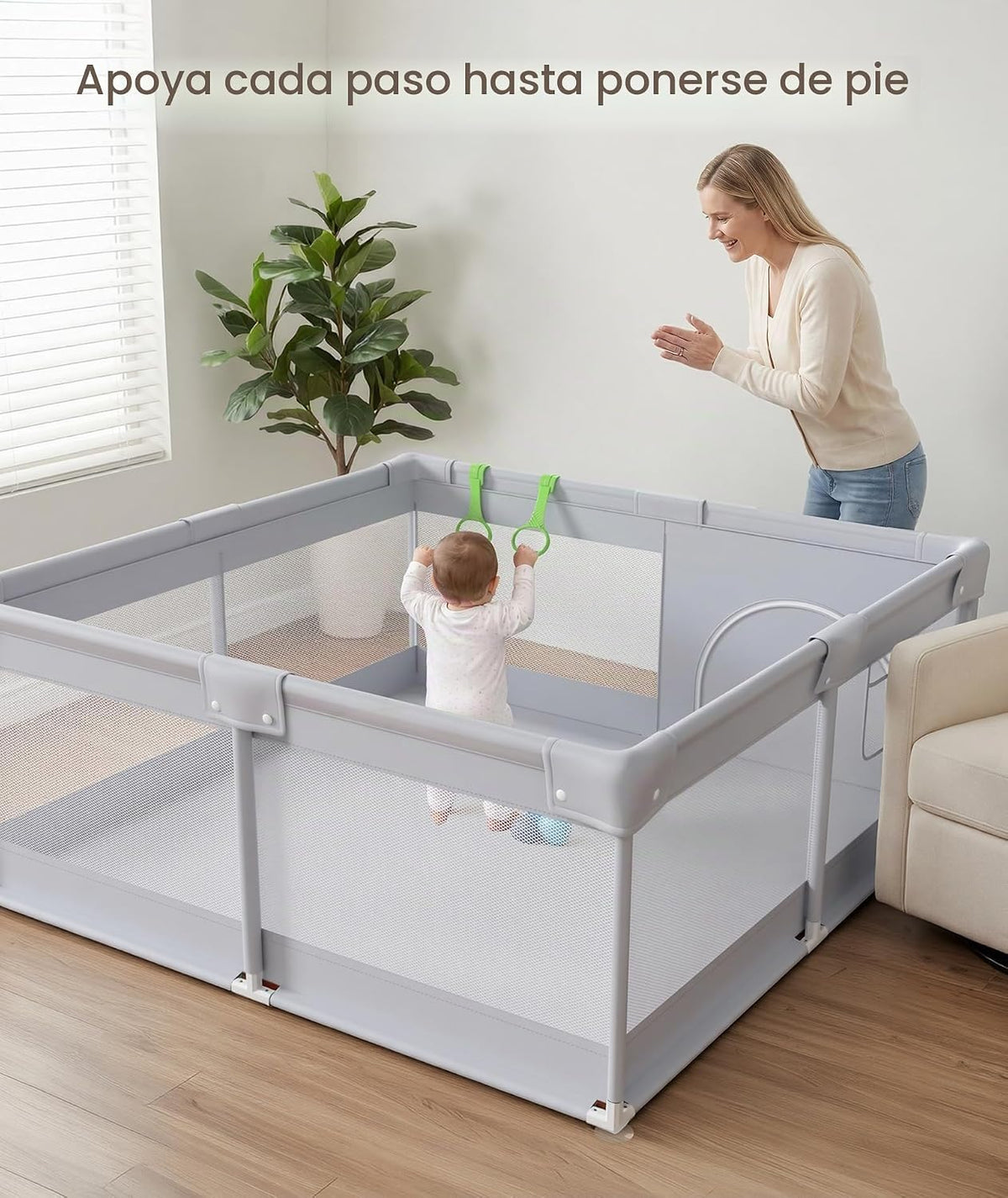 Fodoss Corralito para bebés, 47 × 47 pulgadas para bebés y niños pe...