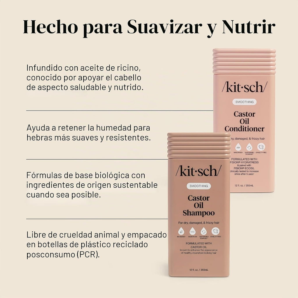 Juego de champú y acondicionador de aceite de ricino Kitsch y cuida...