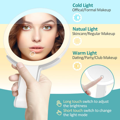 B Beauty Planet Espejo de viaje con aumento 30x\/1x con luz, recarg...