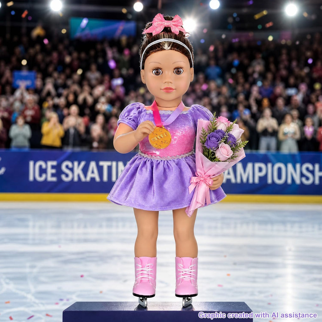 18INDC Conjunto de accesorios de ropa de patinaje sobre hielo de 18...