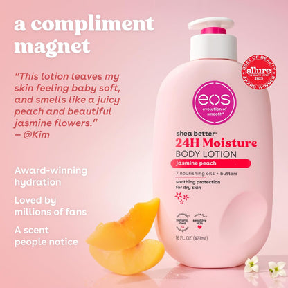eos Shea Better Loción corporal Jasmine Peach, cuidado de la piel c...