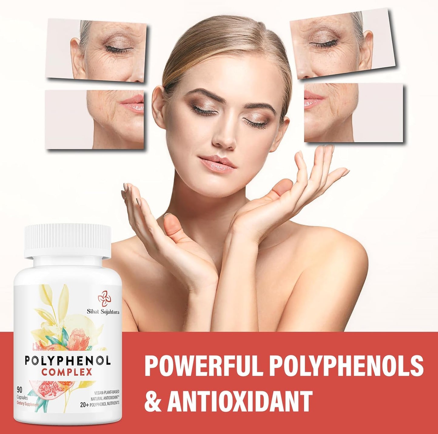 Sihat Sejahtera Suplemento de polifenoles de 67,500 mg, potentes an...