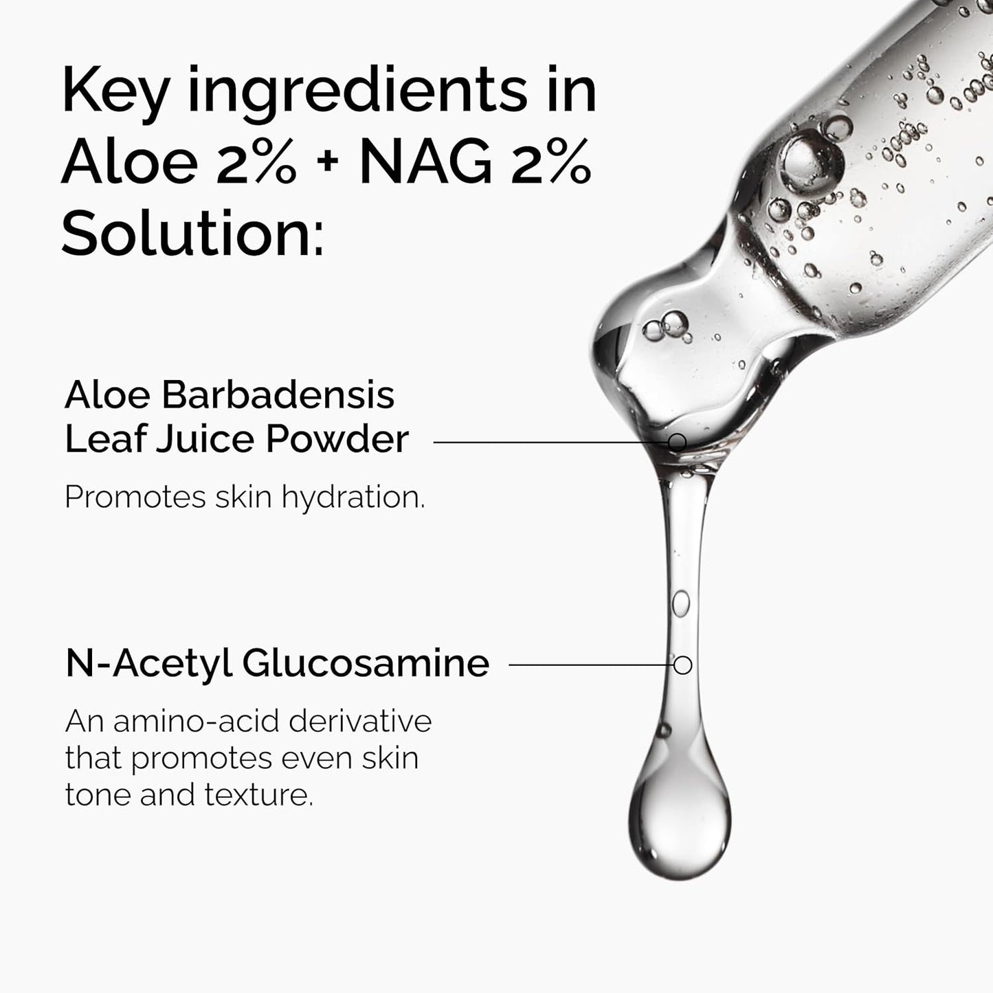 The Ordinary Solución de aloe 2% + NAG 2%, alivia la piel y se dirige a las marcas posteriores al acné, 1 onza líquida