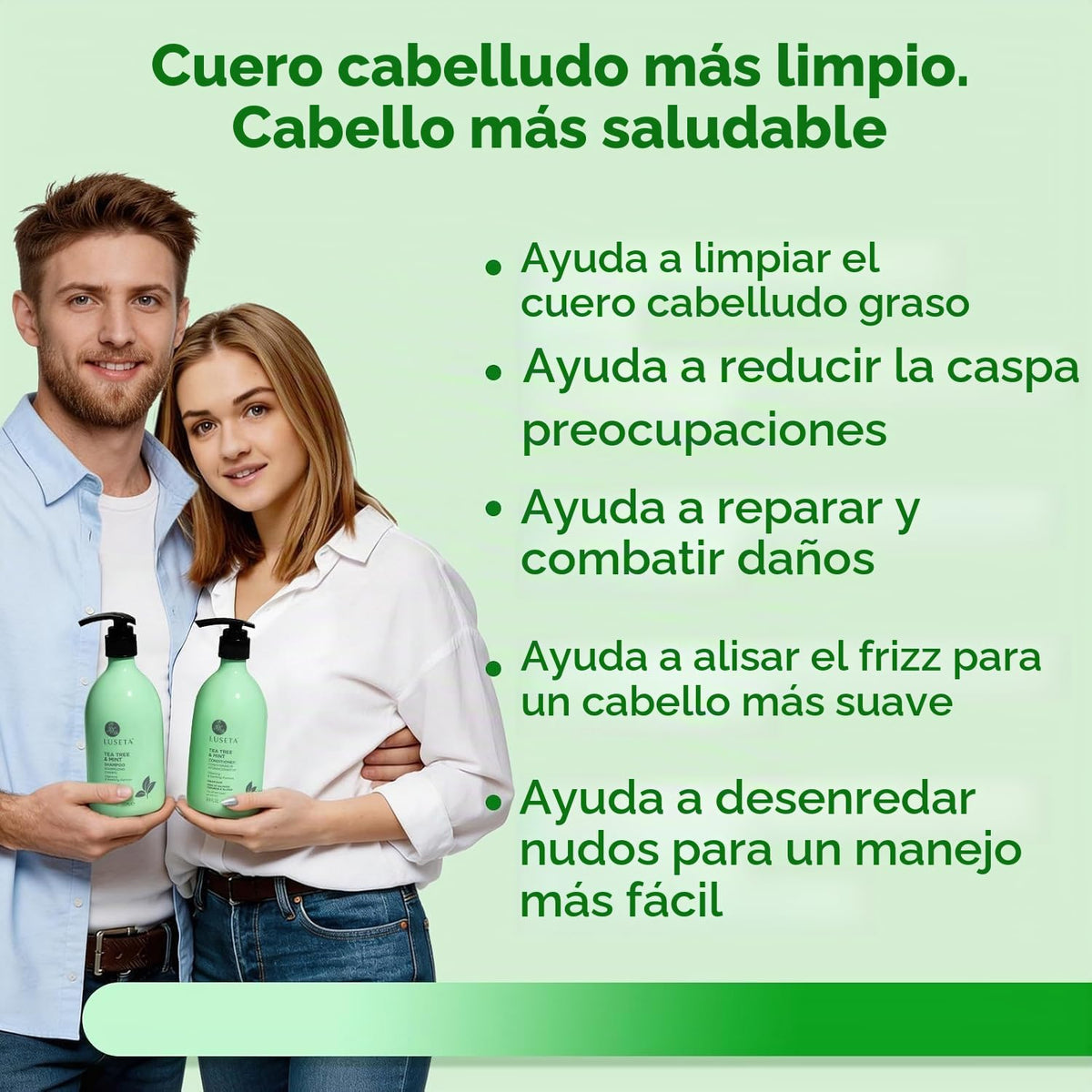 Luseta Tea Tree Mint Champú y acondicionador para limpieza del cabe...
