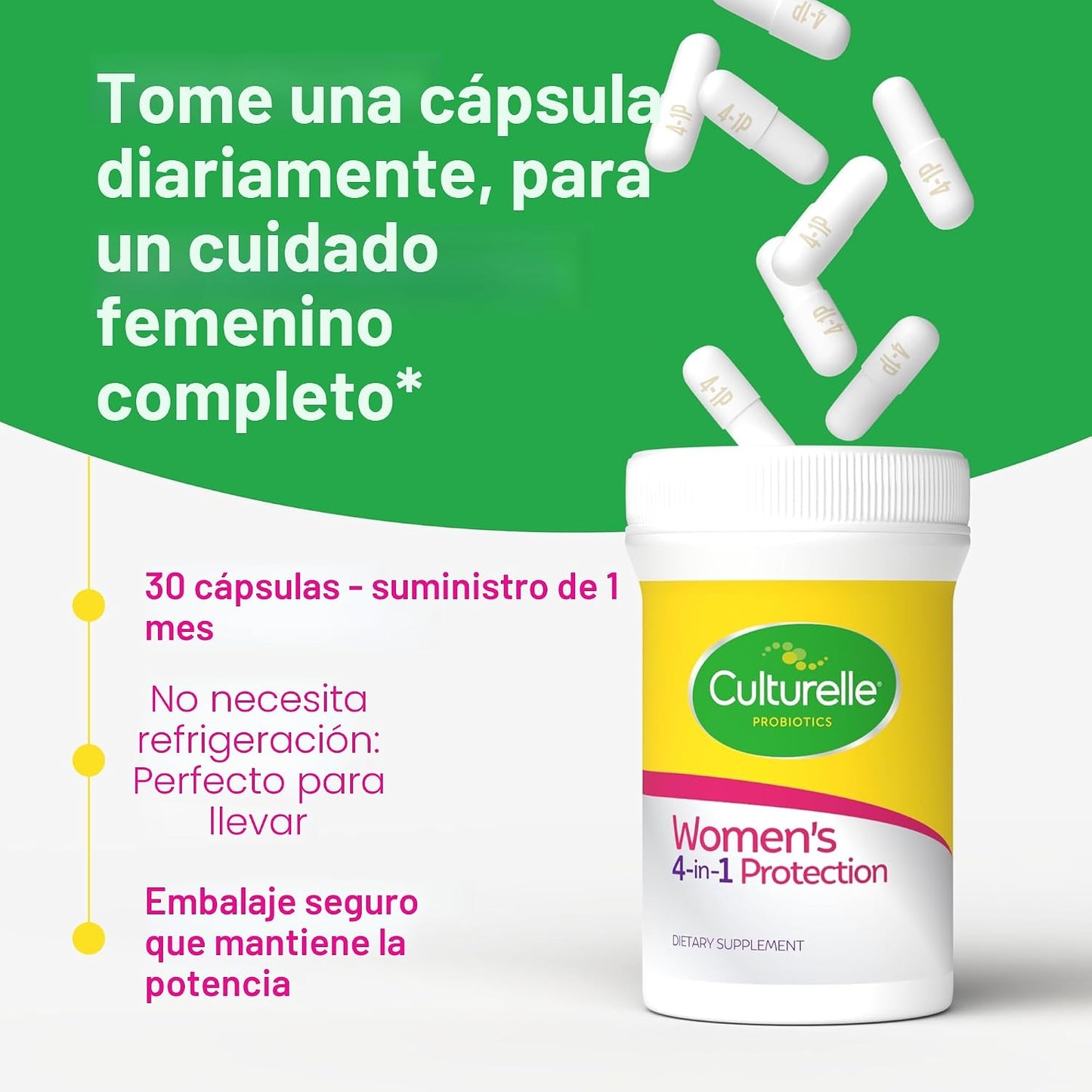 Culturelle Probióticos 4 en 1 para Mujeres, Suplemento Diario Probi...