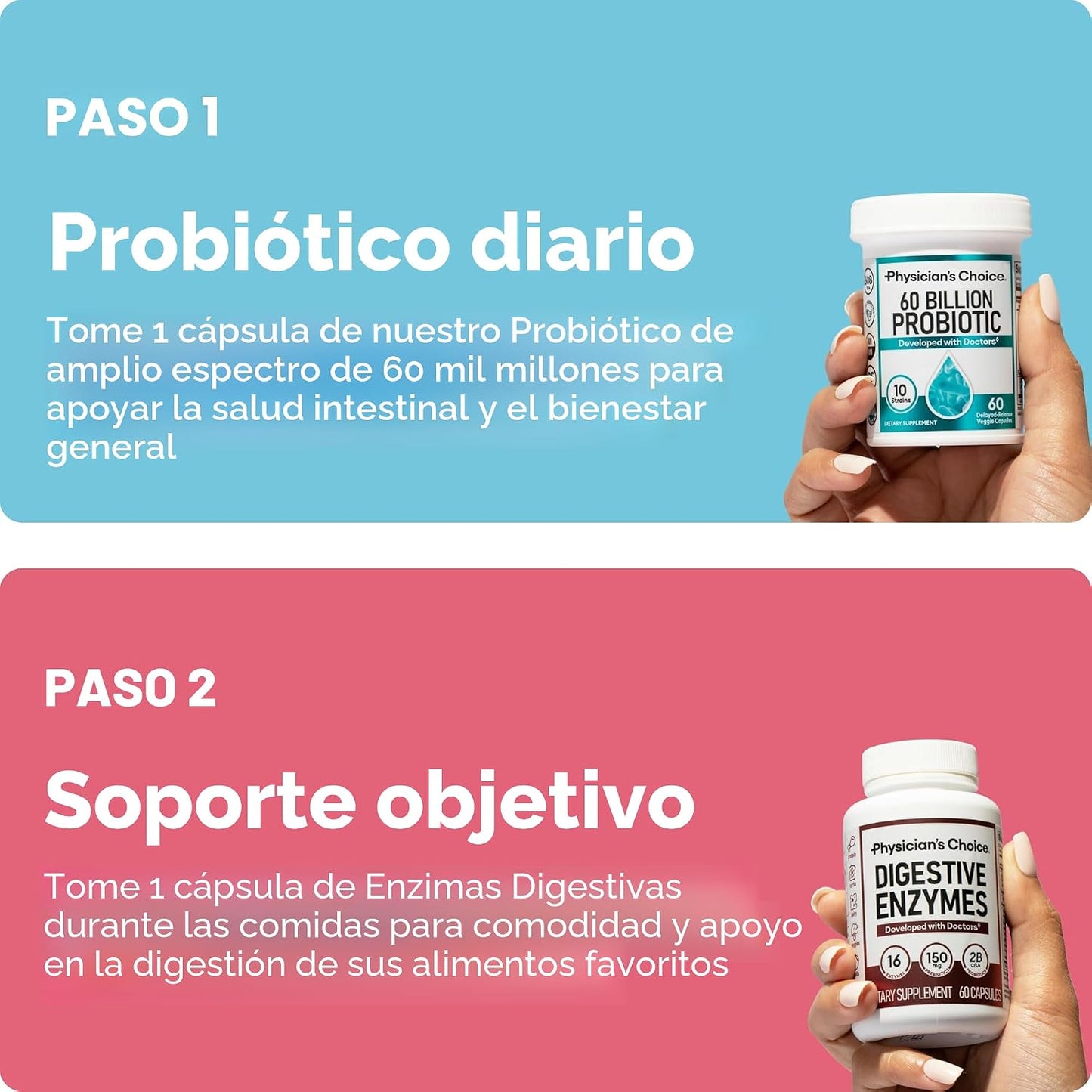Physician's CHOICE Paquete avanzado de salud intestinal: 60 mil...