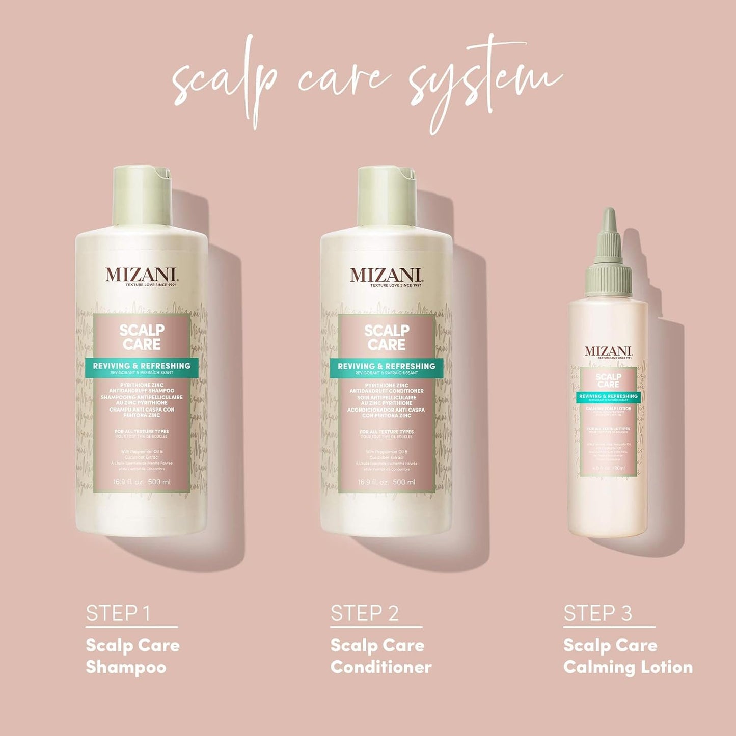 Mizani Scalp Care Loción calmante para el cuero cabelludo | Tratamiento de la caspa | Nutre y calma el cuero cabelludo | Para cabello rizado | 4 onzas líquidas