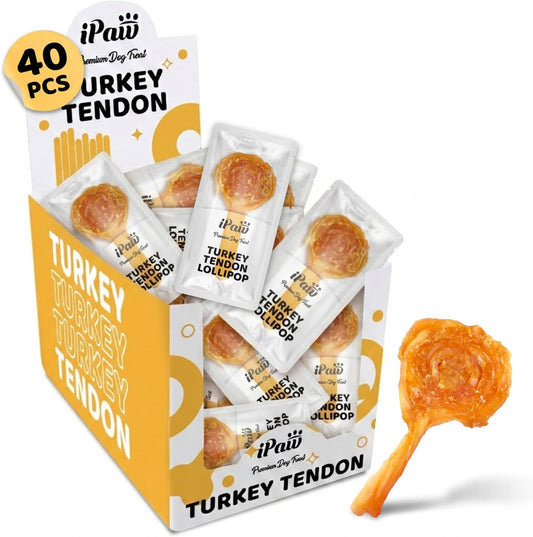 iPaw Tendones de Pavo para Perros Paquete a Granel de 40 Piezas, 10...
