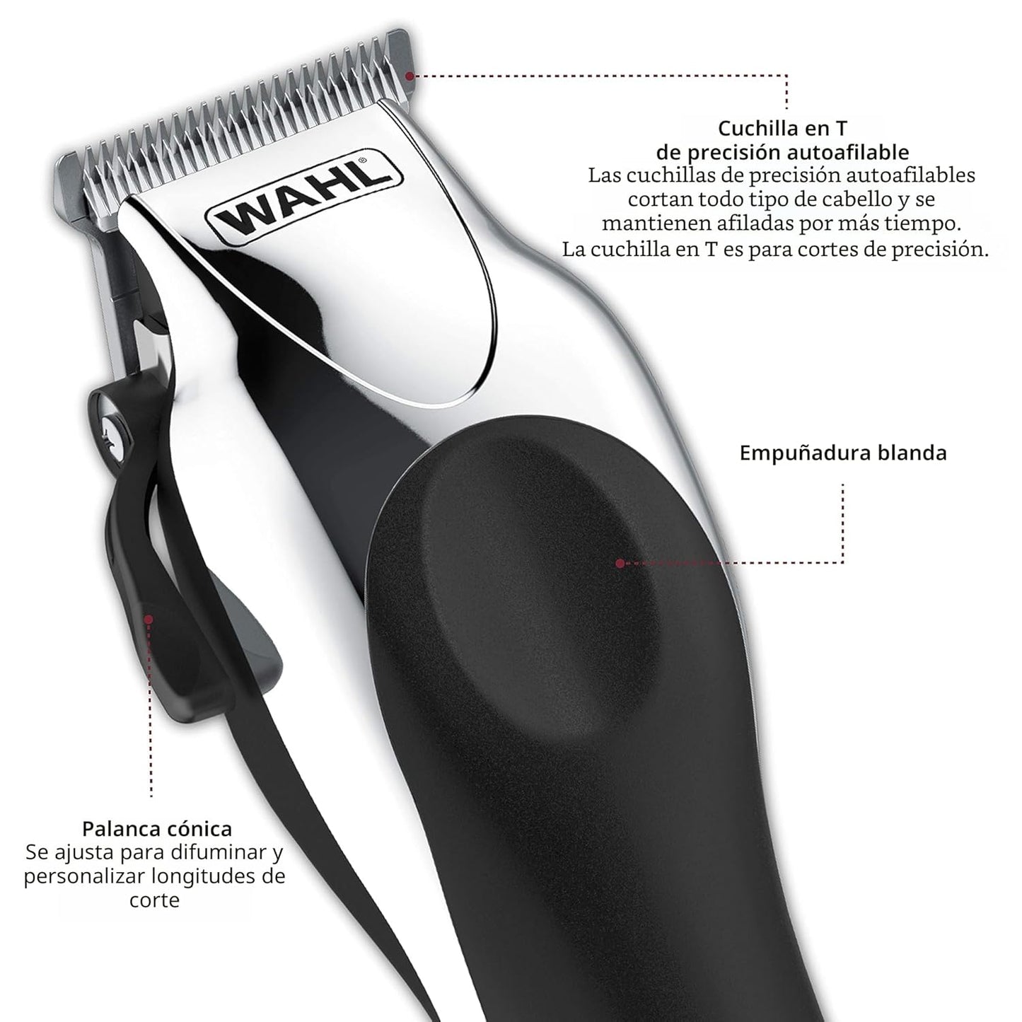 Wahl Máquina cortadora de cabello de lujo, cromada, profesional, in...