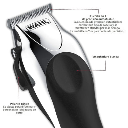 Wahl Máquina cortadora de cabello de lujo, cromada, profesional, in...