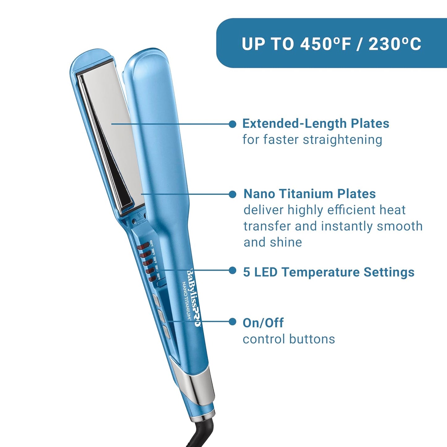 BabylissPRO Nano Titanium Ultra-Sleek Hair Straightener, Flat Iron...
