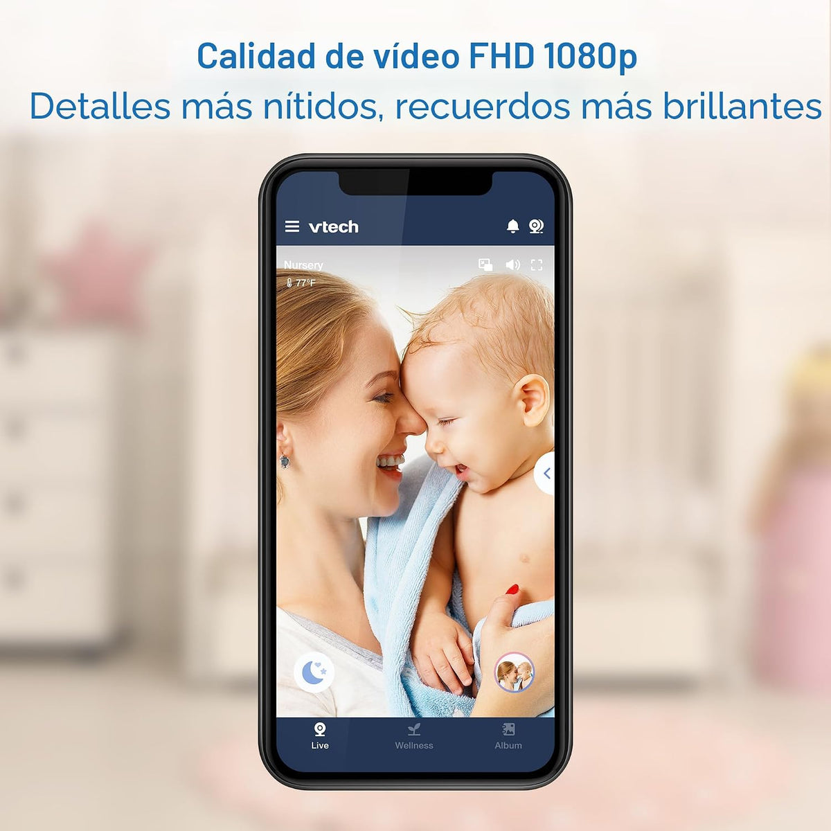 VTech Monitor de bebé WiFi inteligente de 2 cámaras con cámara FHD...