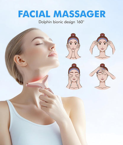 SDKWDH Terapia de Luz Roja para Cara y Cuello, Herramienta de Masaj...