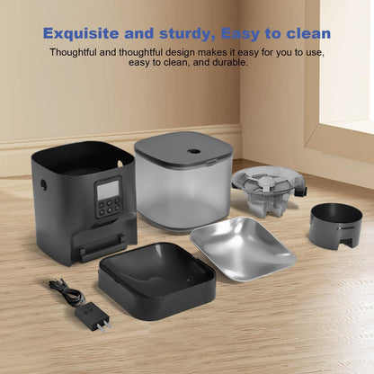 Comedero automático para gatos, dispensador de comida para gatos co...