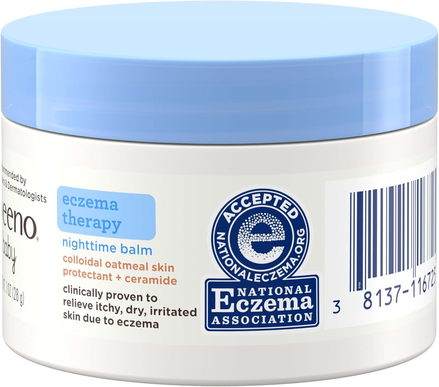 Bálsamo de eczema para bebé Aveeno, terapia nocturna, 1 Ounce, 1, 1