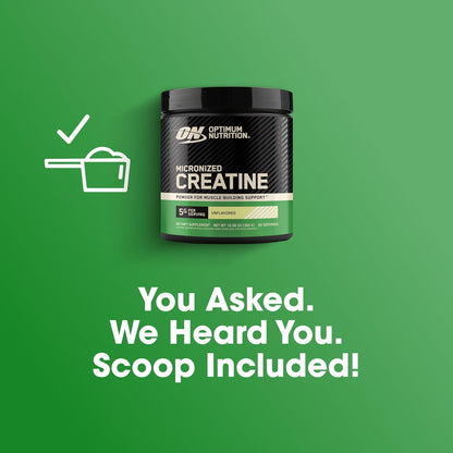 Optimum Nutrition Creatina Micronizada Monohidrato en Polvo, Sin Sa...