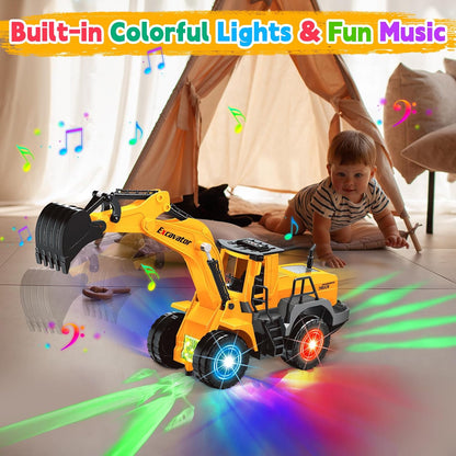 Juguetes de coche para niños pequeños, juguete de excavadora con 2...