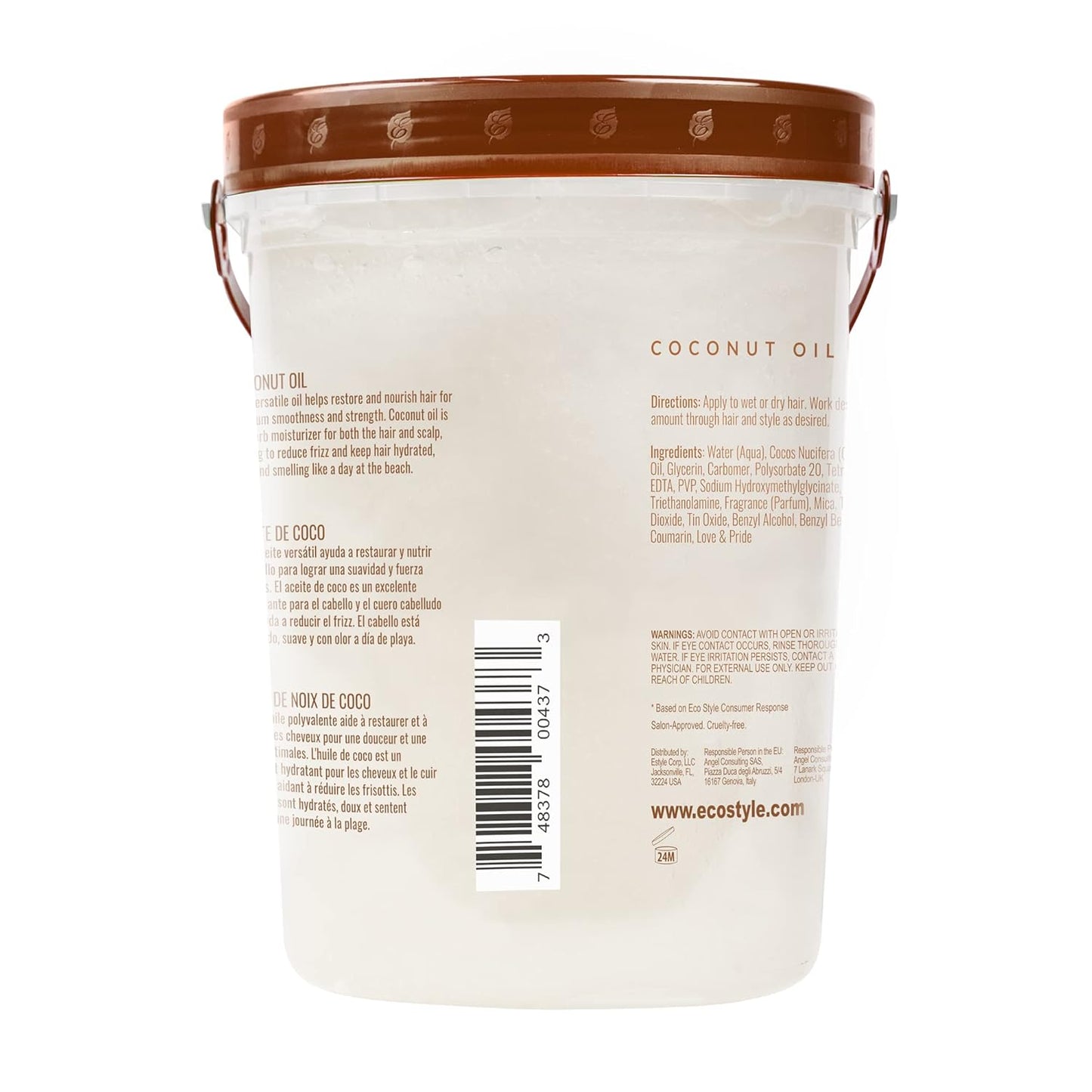Eco Style Gel de peinado con aceite de coco, añade brillo e hidrata...