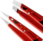 Tweezerman - Juego de pinzas pequeñas para cejas con estuche de via...