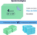 Paquete de 4 protectores lavables de absorción extra fuerte de 36&#...