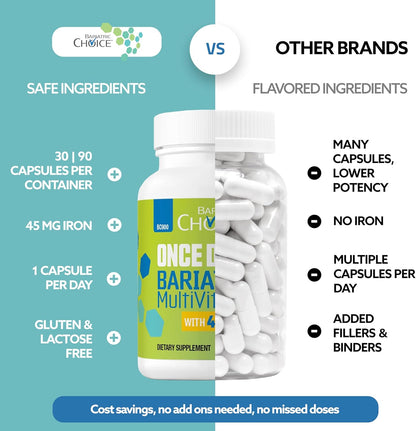 Bariatric Choice Multivitamínico bariátrico una vez al día con 45 m...