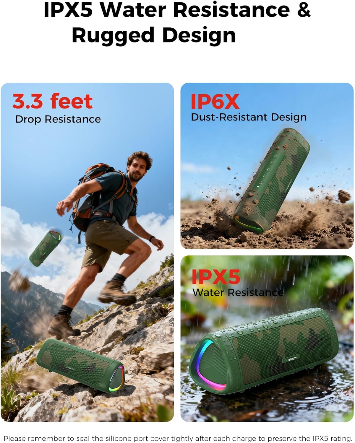 BolaButty Altavoz Bluetooth con sonido HD, inalámbrico portátil, IP...