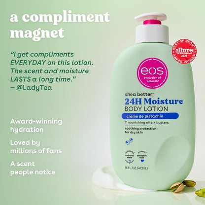 eos Loción corporal Shea Better - Crema de pistacho, cuidado de la...