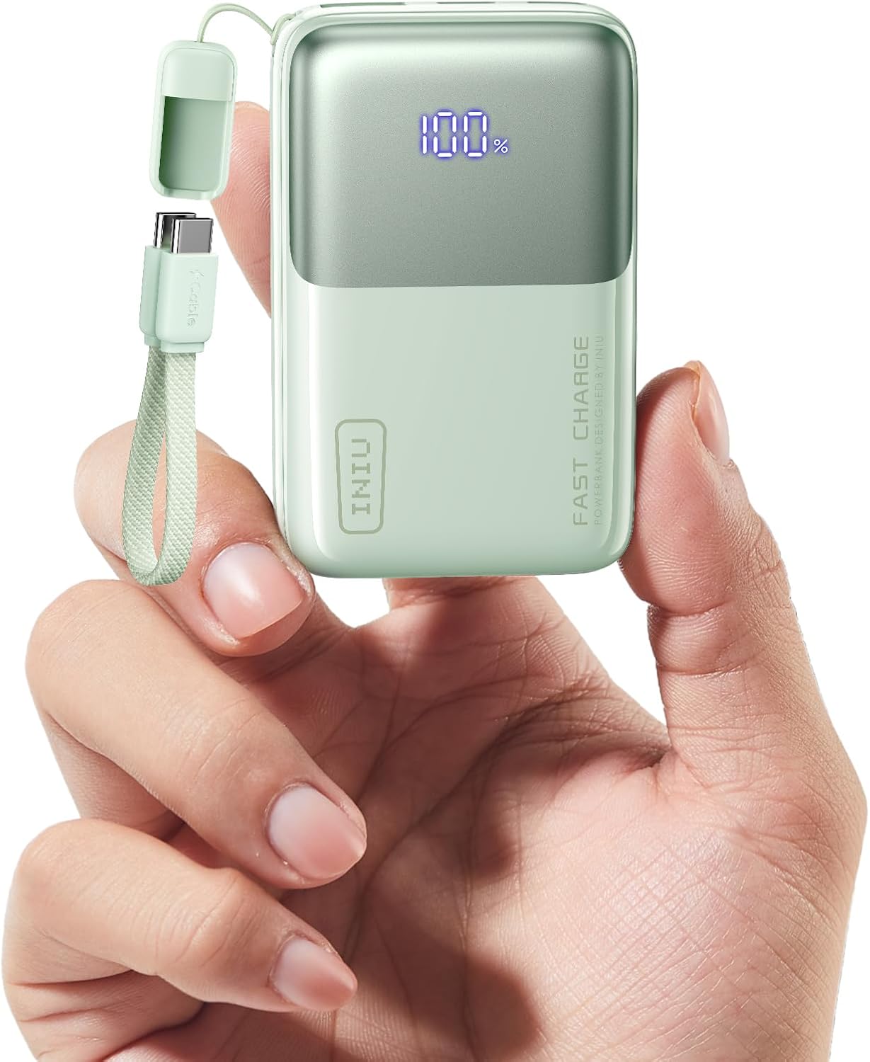 INIU Cargador portátil de tamaño de bolsillo, ultra pequeño 10000mA...