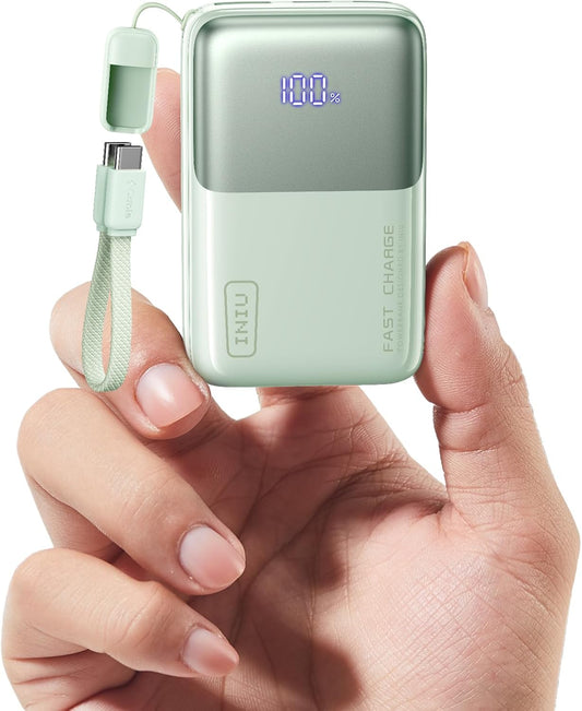 INIU Cargador portátil de tamaño de bolsillo, ultra pequeño 10000mA...