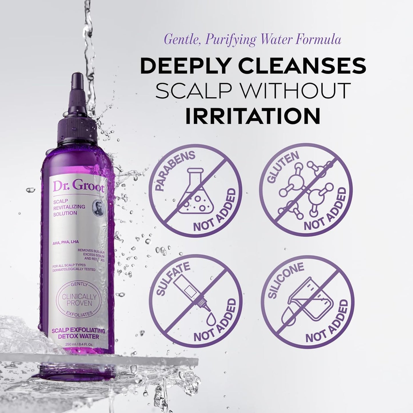 Dr. Groot Solución revitalizante para el cuero cabelludo Exfoliating Detox Water