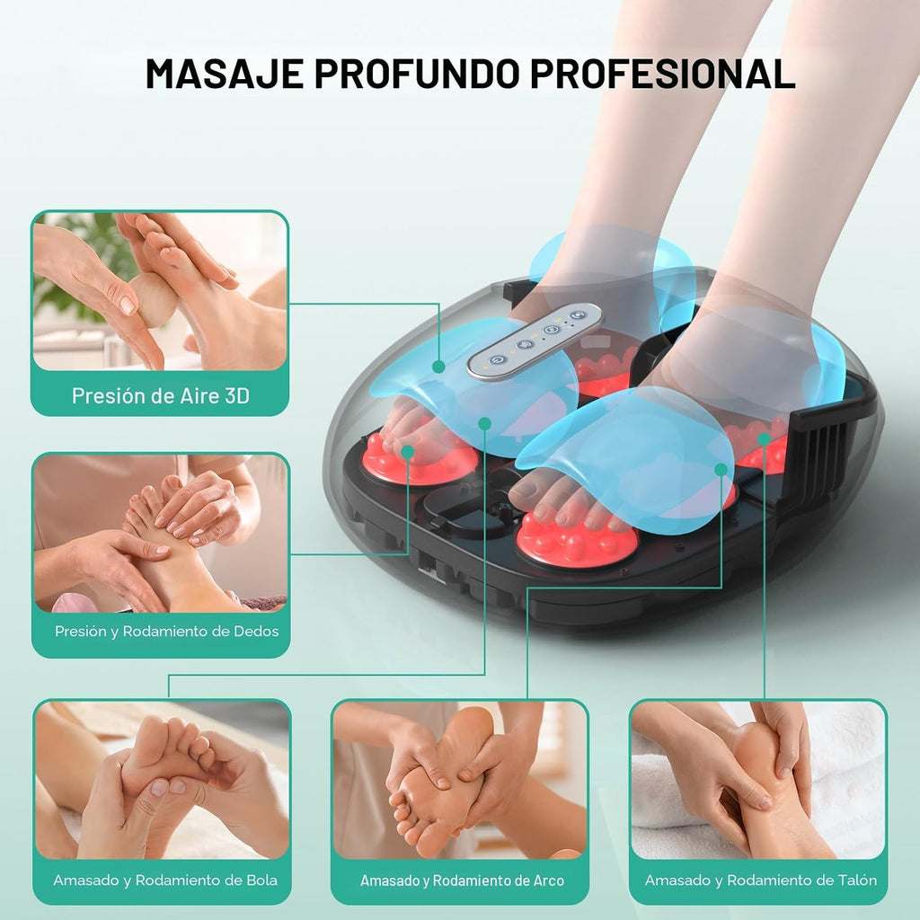 Medcursor - Aparato masajeador de pies con calor, amasado profundo...