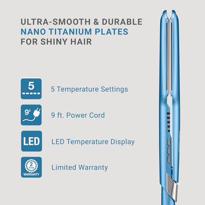 BabylissPRO Nano Titanium Ultra-Sleek Hair Straightener, Flat Iron...