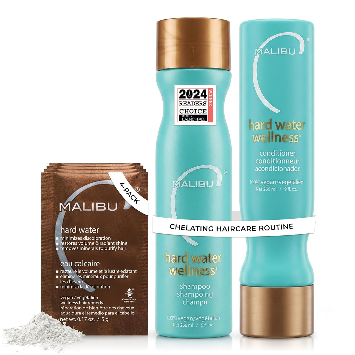 Malibu C Hard Water Wellness Remediy - Paquetes de champú de agua d...