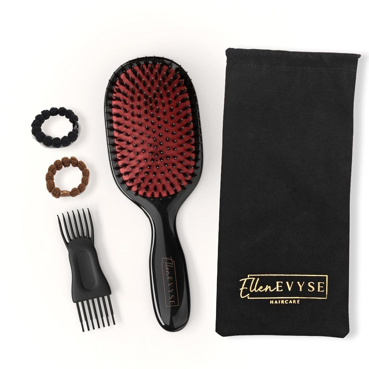 Cepillo de cerdas de jabalí, pines de nylon suaves y cerdas de jabalí para alisar, desenredar, cerdas suaves que reducen la rotura y mejoran el brillo, cepillo para mujeres, hombres