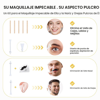 AUZEAL Mini kit de depilación facial para mujeres, kit de depilació...