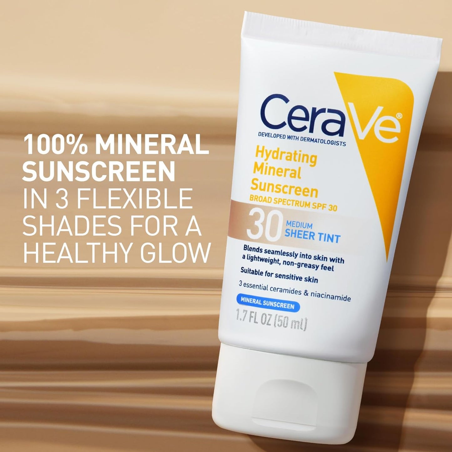 CeraVe Protector solar mineral hidratante SPF 30 con tinte transpar...