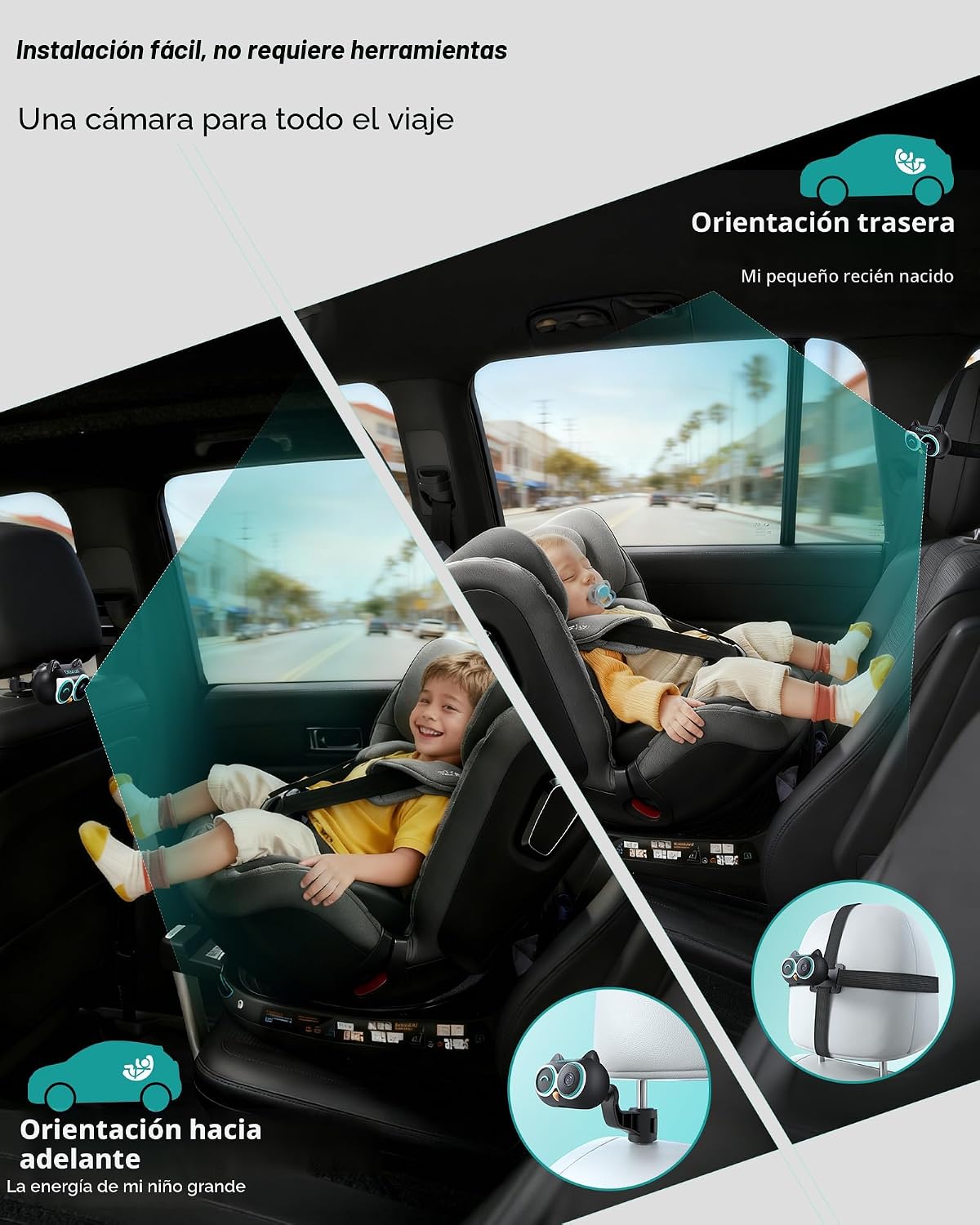 OTTOCAST Adaptador de coche para cuidado de cabina con cámara de au...
