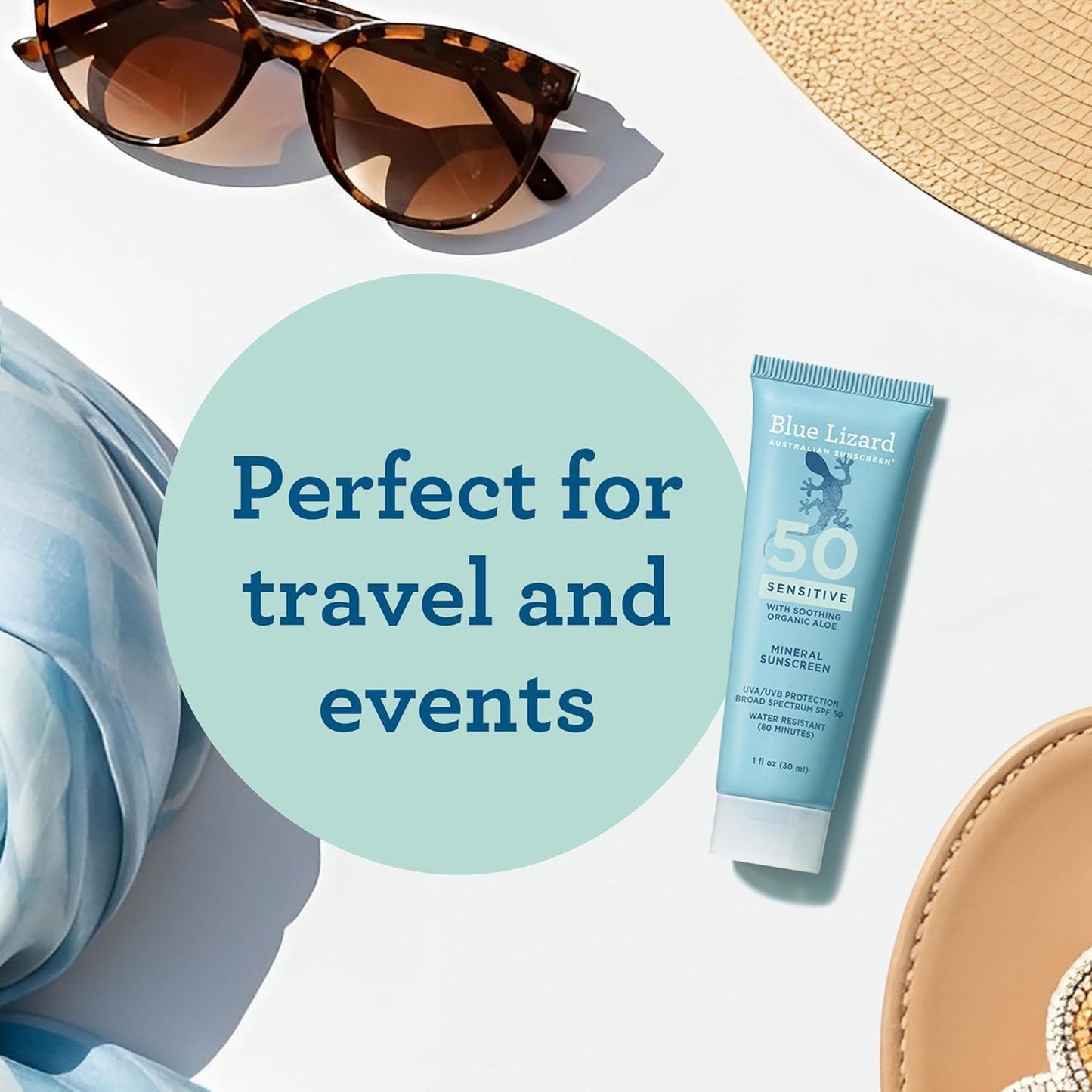Blue Lizard Sensitive Mineral SPF 50 Loción de protección solar, 10...
