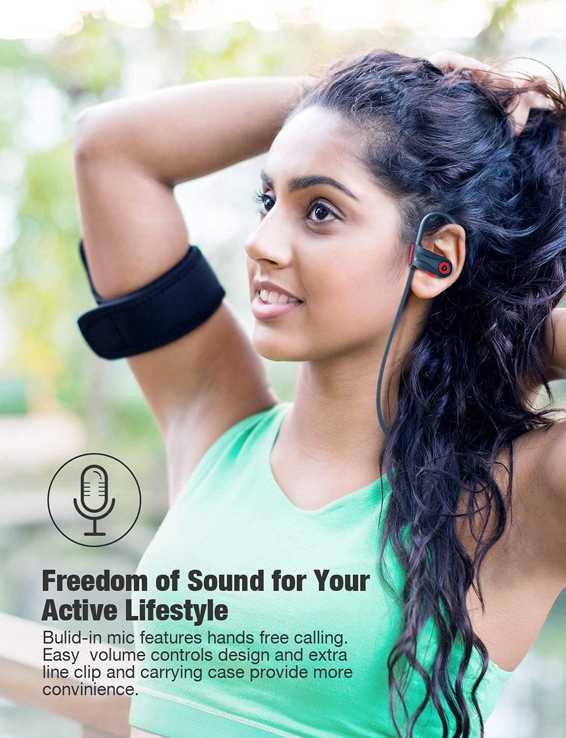 Otium Auriculares deportivos inalámbricos Bluetooth 5.3 con micrófo...