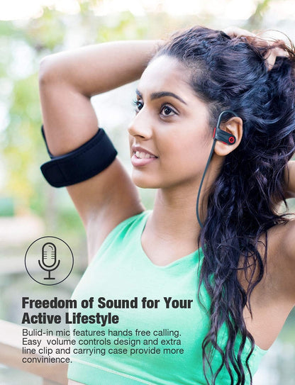 Otium Auriculares deportivos inalámbricos Bluetooth 5.3 con micrófo...