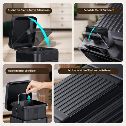 CEROELDA Cubo de basura pequeño con tapa - 5L\/1.3 galones, cubo de...