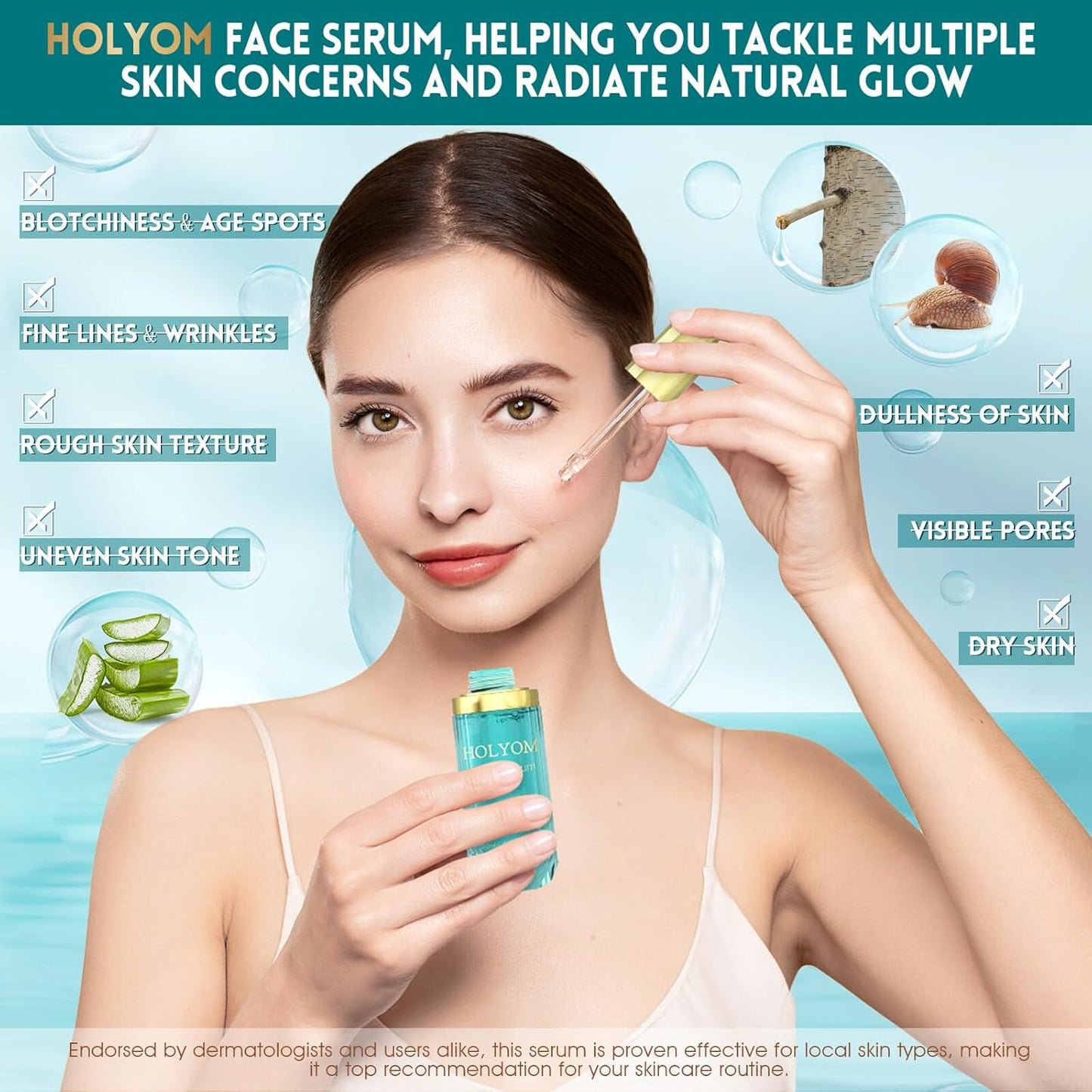 Suero Facial de Mucina de Caracol con Ácido Hialurónico – Suero Facial Antienvejecimiento para Líneas Finas, Arrugas y Piel Opaca – Esencia Hidratante y Reafirmante para Todos los Tipos de Piel